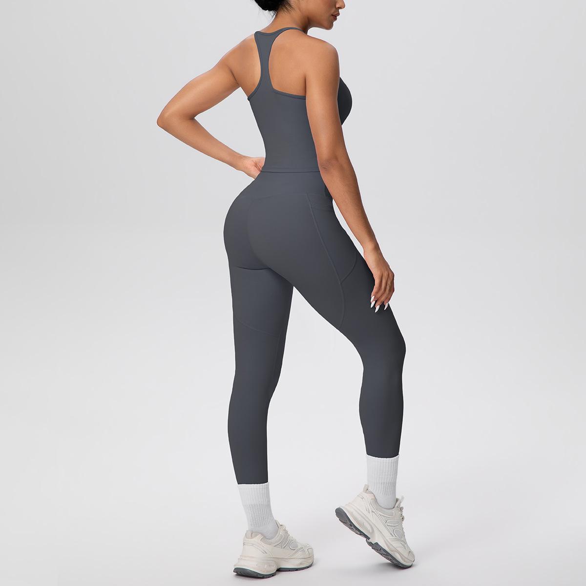 Stylish Cross-Back Pocket Yoga Set - Backless Tank & Tight-Fit Two-Piece for Running and Fitness Extra Large
Stylish Cross-Back Pocket Yoga Set - Backless Tank & Tight-Fit Two-Piece for Running and Fitness Extra Large