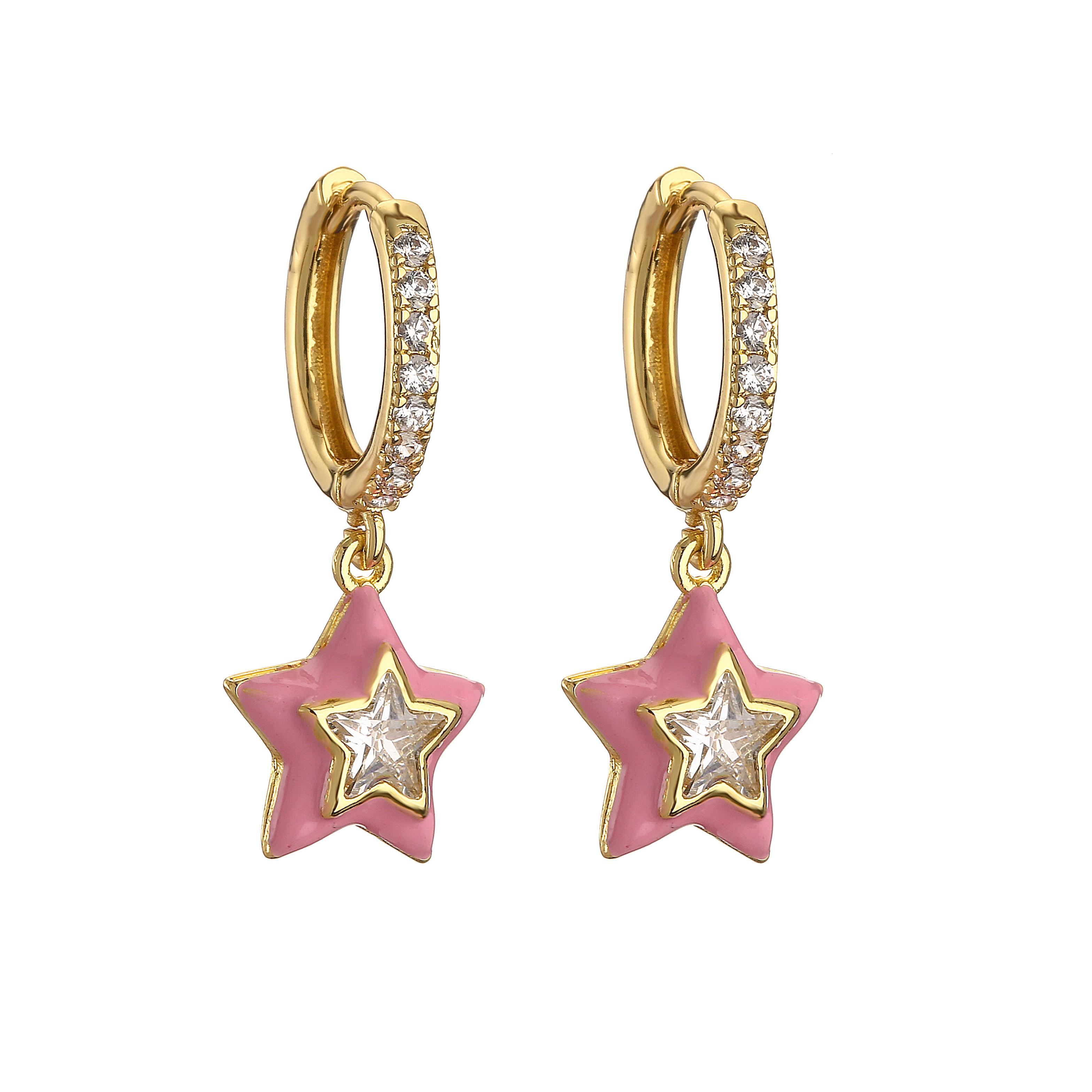 HECHENG,Multicolor Star Piercing Huggie Earrings for Women Cute Enamel Pendant Hoop Earring Zircon cz 18K plated розовый
HECHENG,Multicolor Star Piercing Huggie Earrings for Women Cute Enamel Pendant Hoop Earring Zircon cz 18K plated розовый