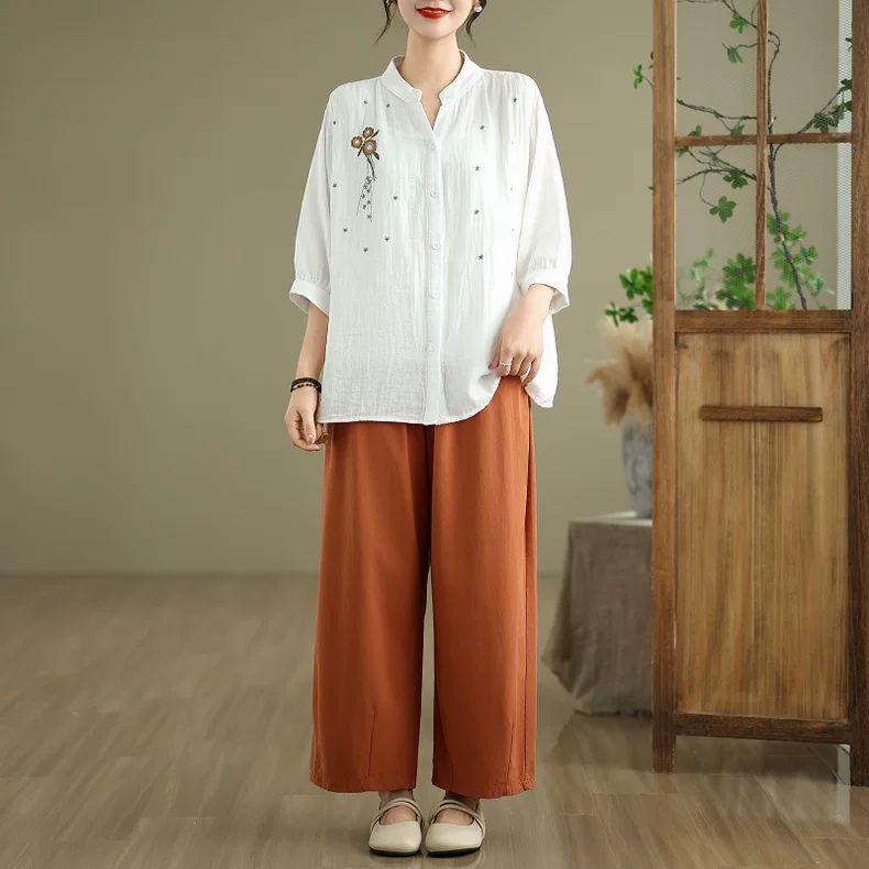 Linen Embroidered Shirt Women Loose Mid Sleeve Vintage Bohemian Casual Blouse 6XL білий
Linen Embroidered Shirt Women Loose Mid Sleeve Vintage Bohemian Casual Blouse 6XL білий