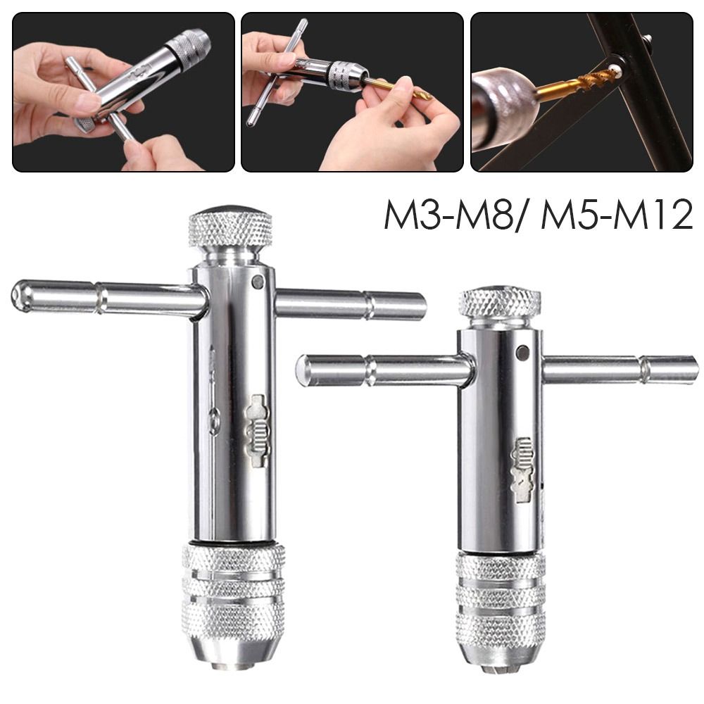 Useful Machinist Tool T-Handle Ratchet Tap Holder Wrench Tap Wrench M3-8/M5-M12 Adjustable Wrench M3-M8
Useful Machinist Tool T-Handle Ratchet Tap Holder Wrench Tap Wrench M3-8/M5-M12 Adjustable Wrench M3-M8