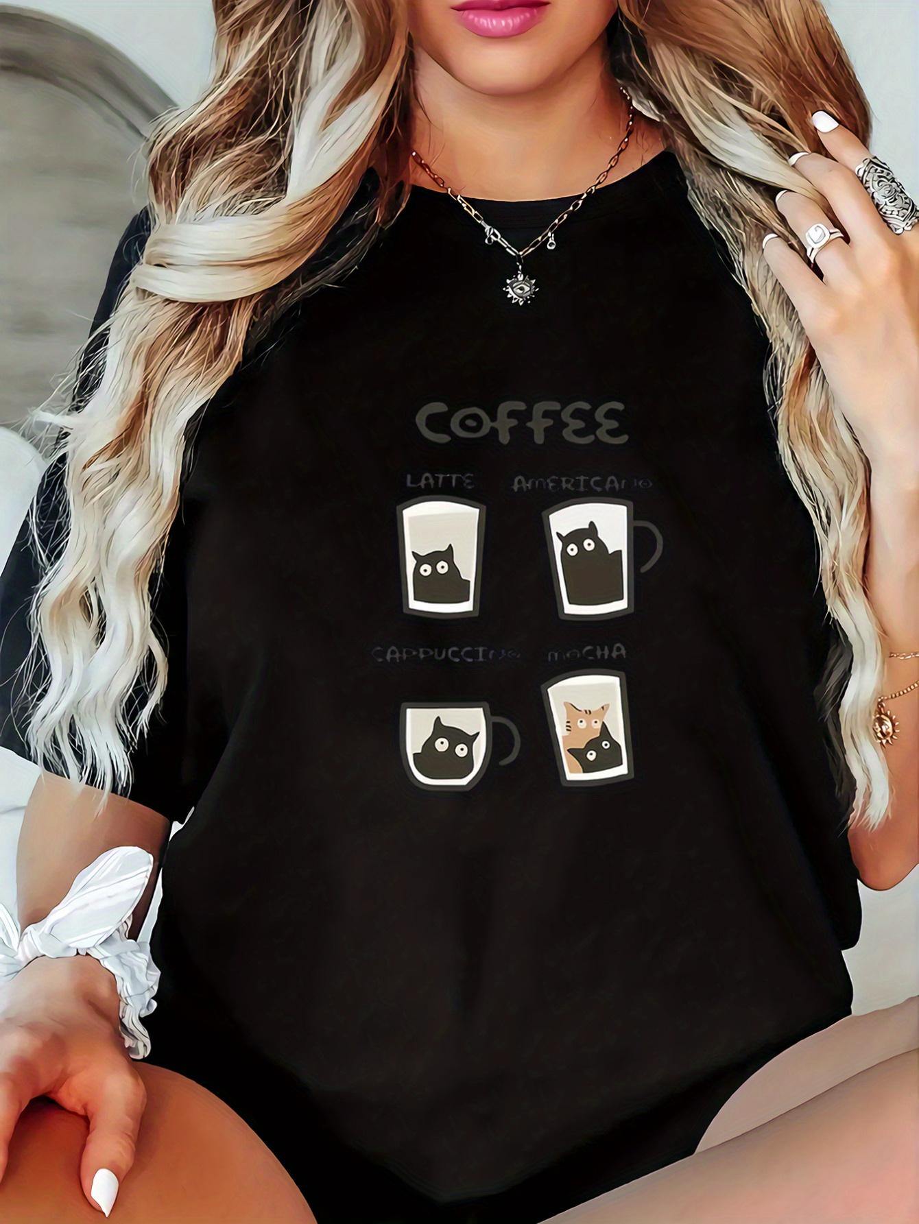 Stylish Coffee Graphic Print WomenS Sleeve Round Neck Comfortable for Black with Brown Coffee Cup Design Aesthetic Clothes S
Stylish Coffee Graphic Print WomenS Sleeve Round Neck Comfortable for Black with Brown Coffee Cup Design Aesthetic Clothes S