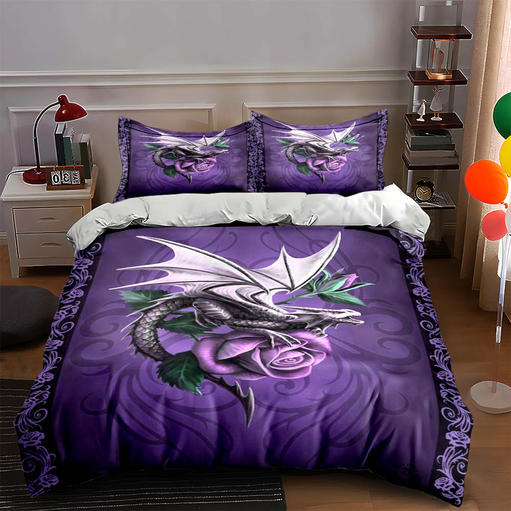 Dragon purple rose Bedding Duvet cover sets Duvet covers Pillowcases gifts (1 * Duvet Cover 2 * Pillowcases, without duvet insert) 135x200cm
Dragon purple rose Bedding Duvet cover sets Duvet covers Pillowcases gifts (1 * Duvet Cover 2 * Pillowcases, without duvet insert) 135x200cm