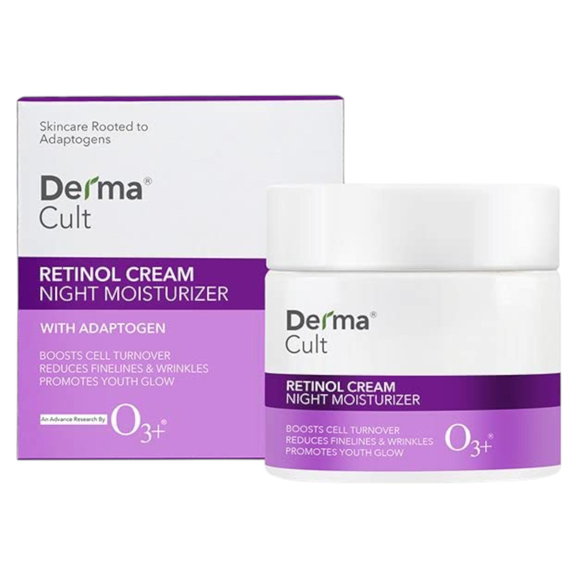 O3+ Derma Cult Ночной крем с ретинолом 40 г Увлажняющий крем против старения для морщин и мелких линий
O3+ Derma Cult Ночной крем с ретинолом 40 г Увлажняющий крем против старения для морщин и мелких линий