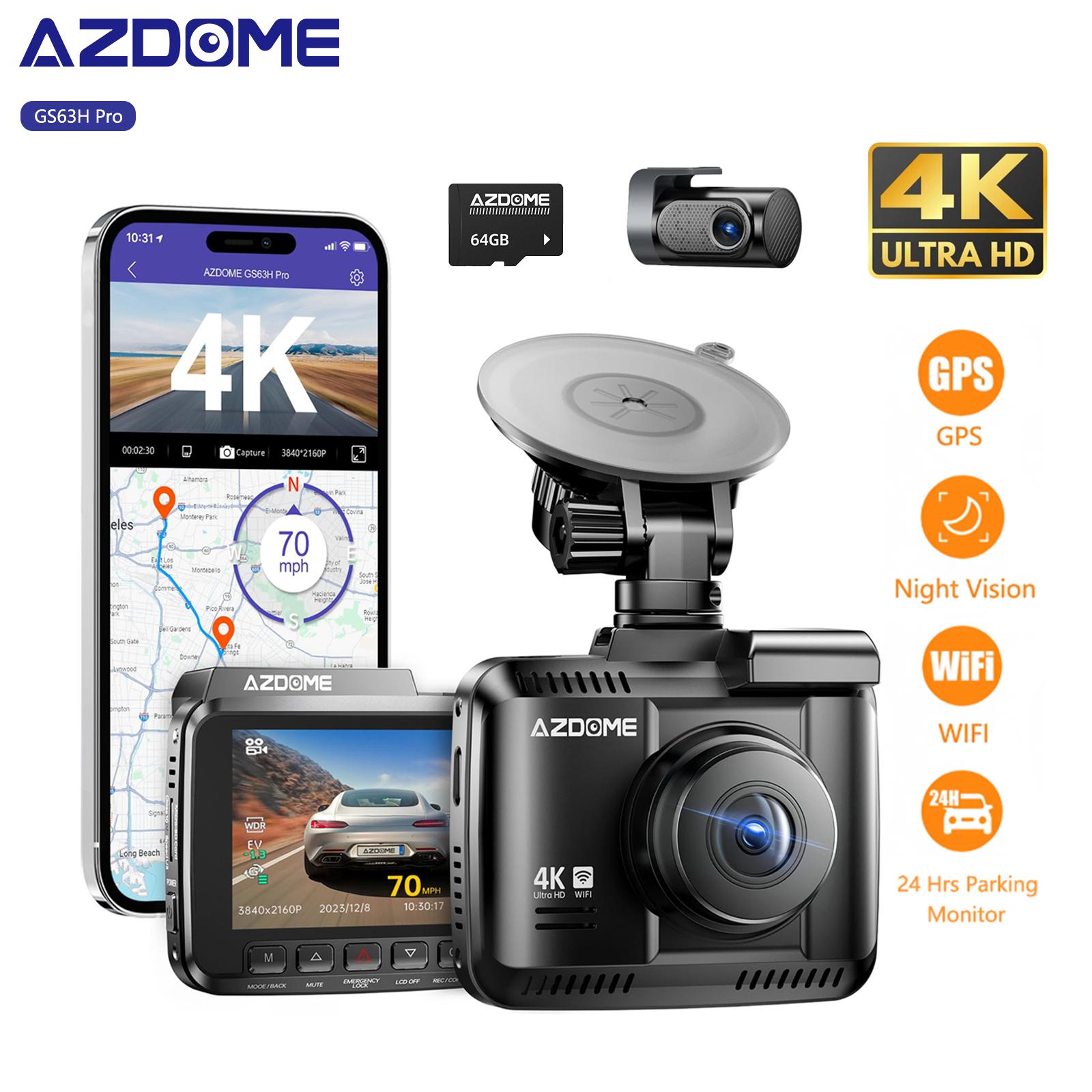 Автомобильный видеорегистратор AZDOME GS63H Pro, передняя и задняя 4K + 1080P, двойная камера, видеорегистратор, 2,4-дюймовый экран с WDR, ночным видением, Wi-Fi, GPS, 24-часовой режим парковки, видеорегистратор
Автомобильный видеорегистратор AZDOME GS63H Pro, передняя и задняя 4K + 1080P, двойная камера, видеорегистратор, 2,4-дюймовый экран с WDR, ночным видением, Wi-Fi, GPS, 24-часовой режим парковки, видеорегистратор