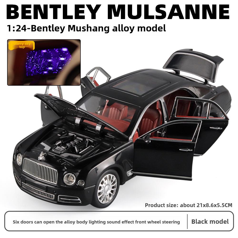 1:24 Литая модель Bentley Mulsanne со звуком, светом и крышей «звездное небо» для детей.
1:24 Литая модель Bentley Mulsanne со звуком, светом и крышей «звездное небо» для детей.