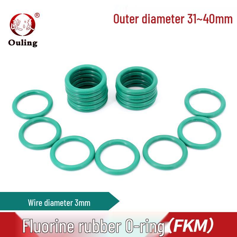Green Fluororubber O-ring - Outer Diameter Options: 31-40mm, Cross-section: 3mm Outer Diameter 31mm (5 pcs)
Green Fluororubber O-ring - Outer Diameter Options: 31-40mm, Cross-section: 3mm Outer Diameter 31mm (5 pcs)