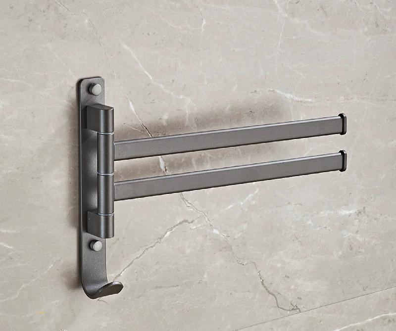 Tuqiu Gray Swivel Towel Hanger 2-4 bars Towel Bar Wall Mounted Folding Bathroom Towel Rail Rack Alumimum Bathroom Towel Holder
Tuqiu Gray Swivel Towel Hanger 2-4 bars Towel Bar Wall Mounted Folding Bathroom Towel Rail Rack Alumimum Bathroom Towel Holder