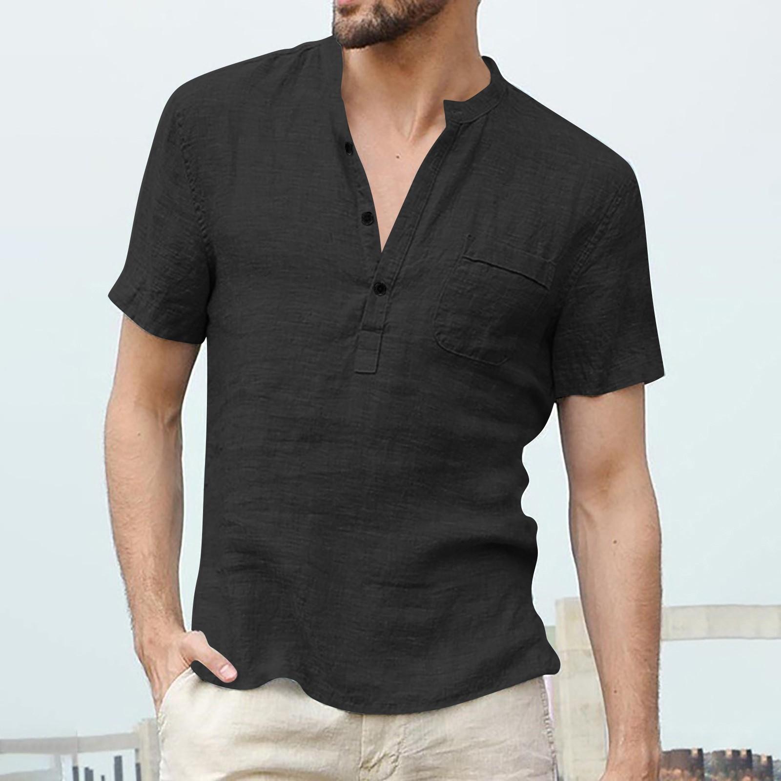 Designer Spring Summer Men s Casual Cotton Linen Color Short Sleeve Shirts Loose Stand Collar Shirts XL чорний
Designer Spring Summer Men s Casual Cotton Linen Color Short Sleeve Shirts Loose Stand Collar Shirts XL чорний