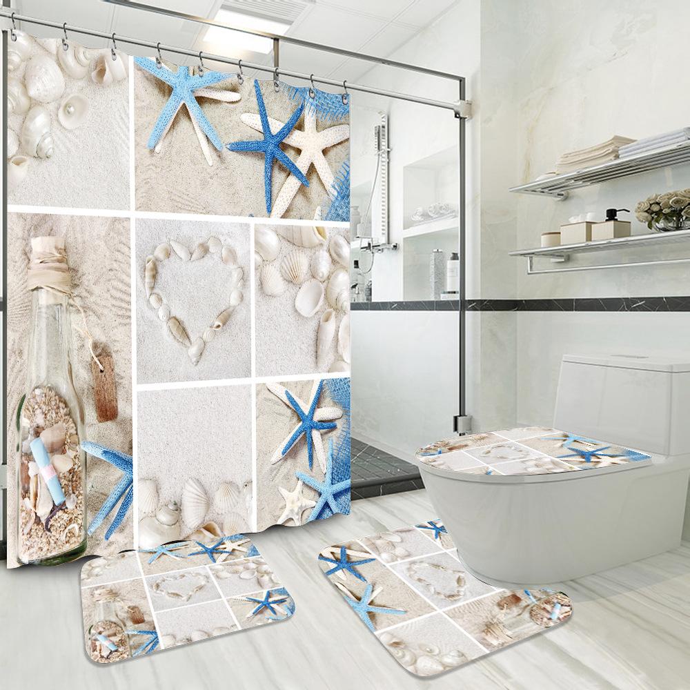 Blue Fishing Net And Whelk 3D Printed Waterproof Shower Curtain Non Slip Rugs Mat Polyester Fabric Waterproof With Hooks 3Pcs No curtain
Blue Fishing Net And Whelk 3D Printed Waterproof Shower Curtain Non Slip Rugs Mat Polyester Fabric Waterproof With Hooks 3Pcs No curtain