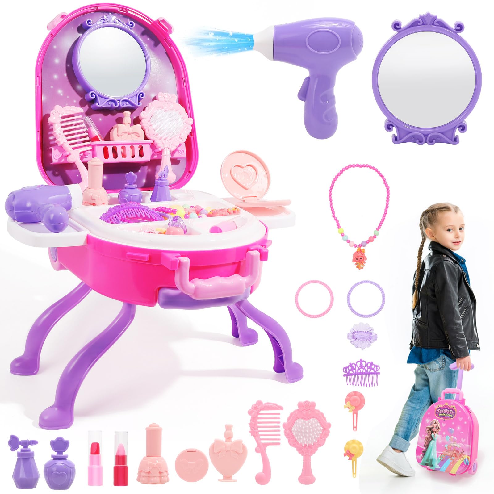 4-in-1 Girl s Dressing Table Toy Set - 40 Pieces of Toddler Dressing Table Toy with Fashion Accessories, Perfect for Kids Pretend Play, Birthday, Chr
4-in-1 Girl s Dressing Table Toy Set - 40 Pieces of Toddler Dressing Table Toy with Fashion Accessories, Perfect for Kids Pretend Play, Birthday, Chr