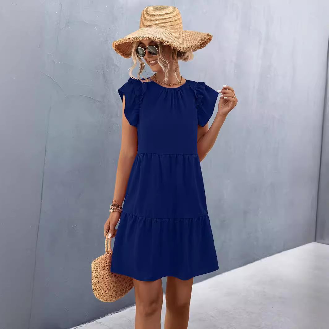 QICED Весна-літо з коротким рукавом і круглим вирізом, вільна жіноча однотонна сукня XL синій
QICED Весна-літо з коротким рукавом і круглим вирізом, вільна жіноча однотонна сукня XL синій