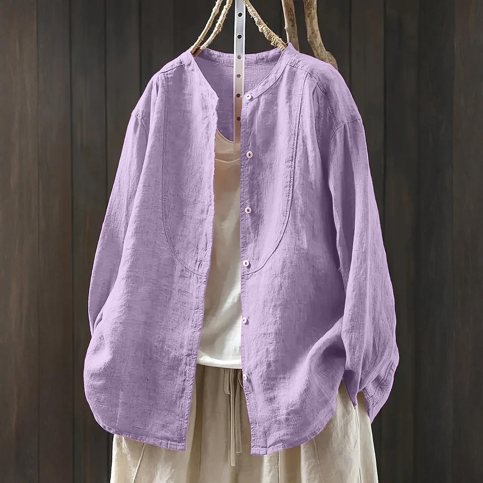 Women s -color Cotton And Linen Long-sleeved Cardigan Shirt Top XL фіолетовий
Women s -color Cotton And Linen Long-sleeved Cardigan Shirt Top XL фіолетовий