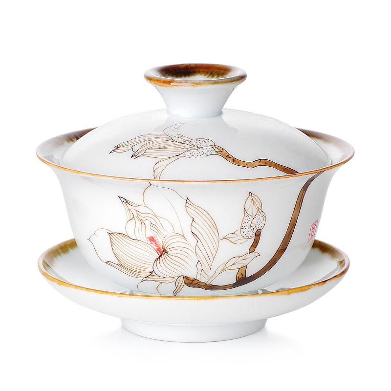 Retro Hand Painted Flower Pattern Ceramic Gaiwan Teacup Handmade Tea Tureen Bowl Chinese Porcelain Teaware Drinkware 120ml 9 5X7 5CM 120ML
Retro Hand Painted Flower Pattern Ceramic Gaiwan Teacup Handmade Tea Tureen Bowl Chinese Porcelain Teaware Drinkware 120ml 9 5X7 5CM 120ML