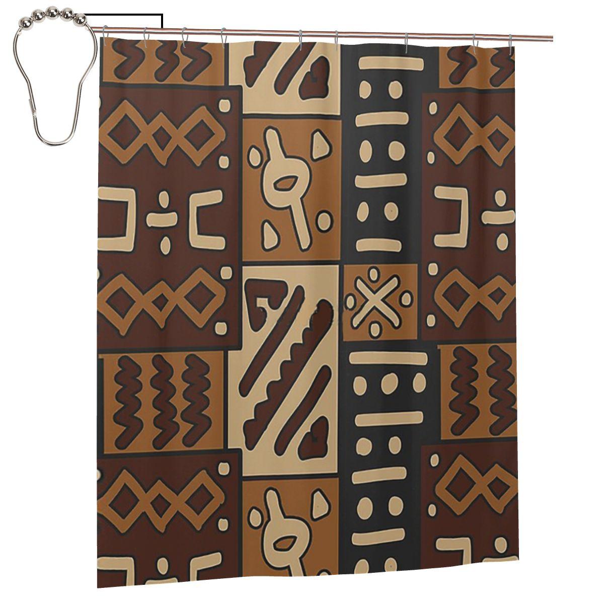 African Bogolan Mud Cloth Shower Curtain Bathroom Polyester Waterproof Bath Curtains With Hooks W60H190(CM)-1 Pcs
African Bogolan Mud Cloth Shower Curtain Bathroom Polyester Waterproof Bath Curtains With Hooks W60H190(CM)-1 Pcs