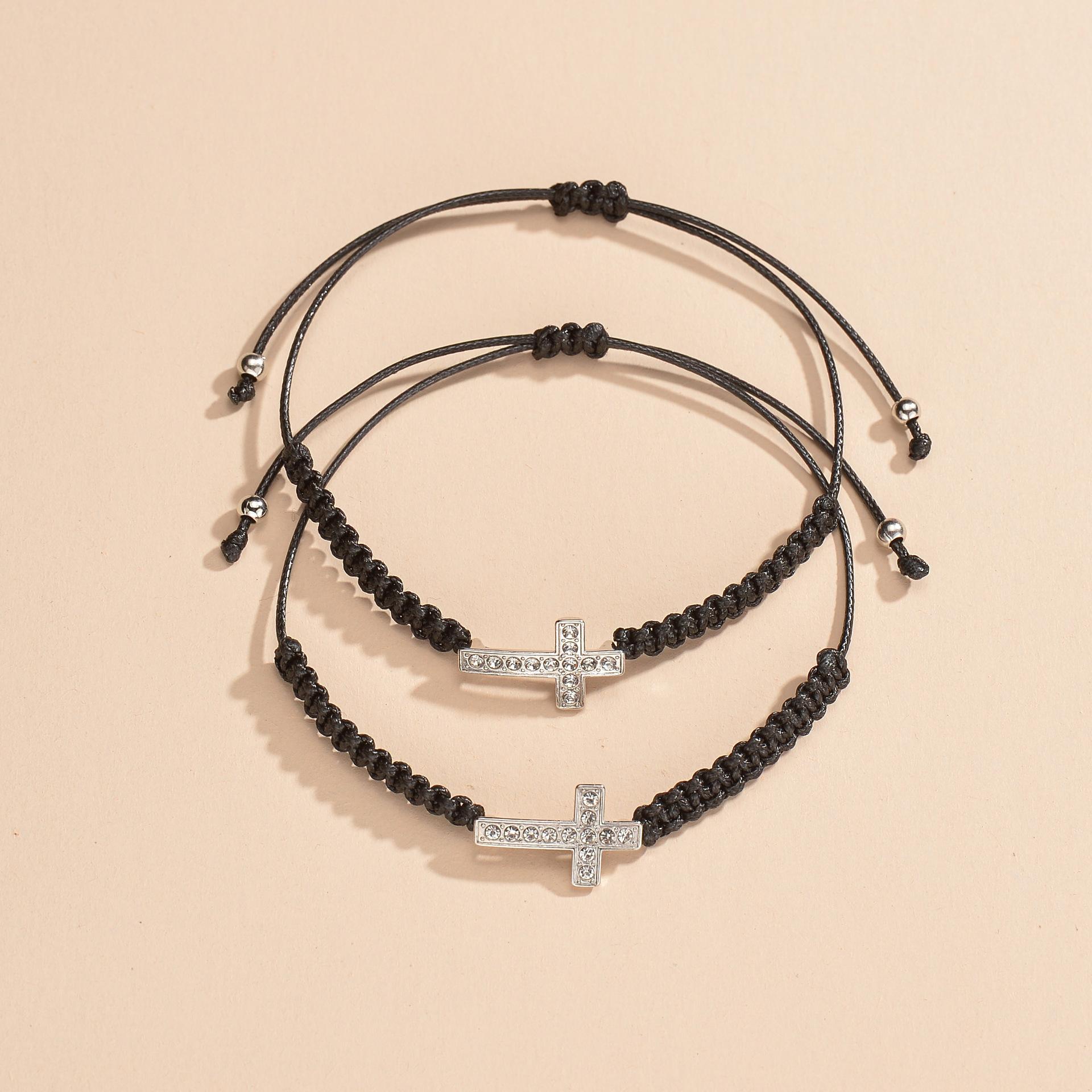 2 шт. Браслет-крестик для дружбы, черная веревка, плетеный браслет, подвеска-крест, регулируемый, ручная работа, парные браслеты для женщин и мужчин
2 шт. Браслет-крестик для дружбы, черная веревка, плетеный браслет, подвеска-крест, регулируемый, ручная работа, парные браслеты для женщин и мужчин