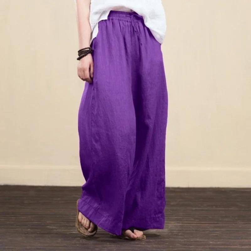 Women Wide Leg Pants Solid Loose Length Pants Cotton Linen Elastic Waist Casual Pants Vintage Mid Waist Pant XXXXL
Women Wide Leg Pants Solid Loose Length Pants Cotton Linen Elastic Waist Casual Pants Vintage Mid Waist Pant XXXXL
