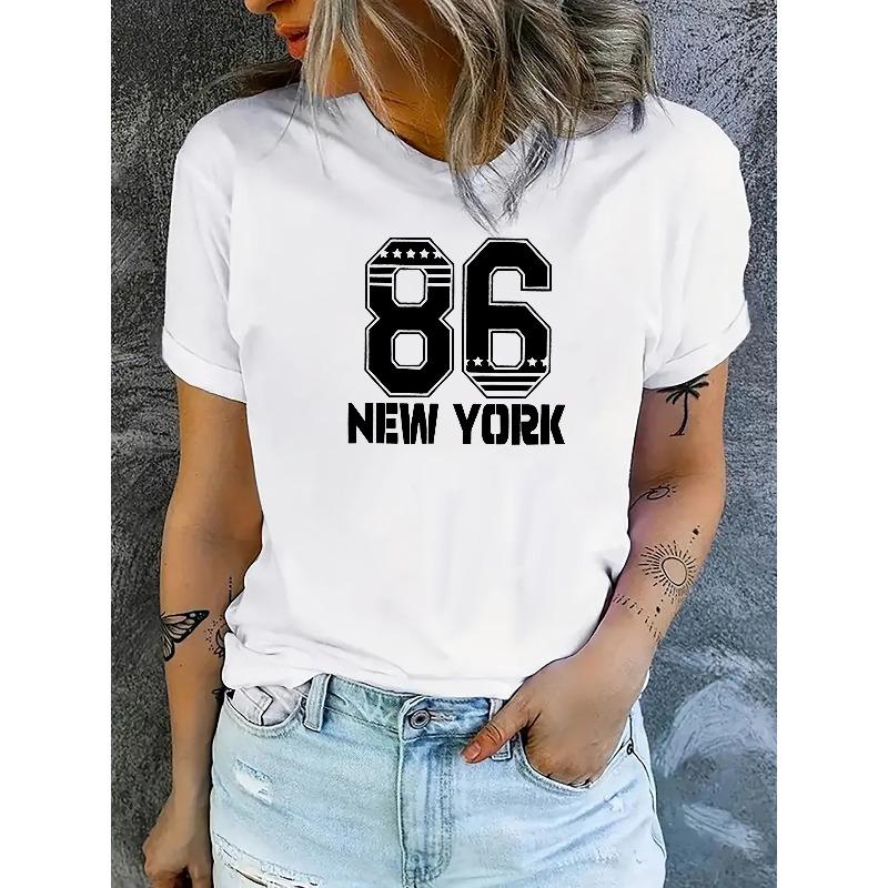 Women s New York 86 Number Print T-Shirt - Casual Round Neck Short Sleeve Top Suitable for Sports & Casual Attire - Machine Washable Comfortable Fit S белый
Women s New York 86 Number Print T-Shirt - Casual Round Neck Short Sleeve Top Suitable for Sports & Casual Attire - Machine Washable Comfortable Fit S белый