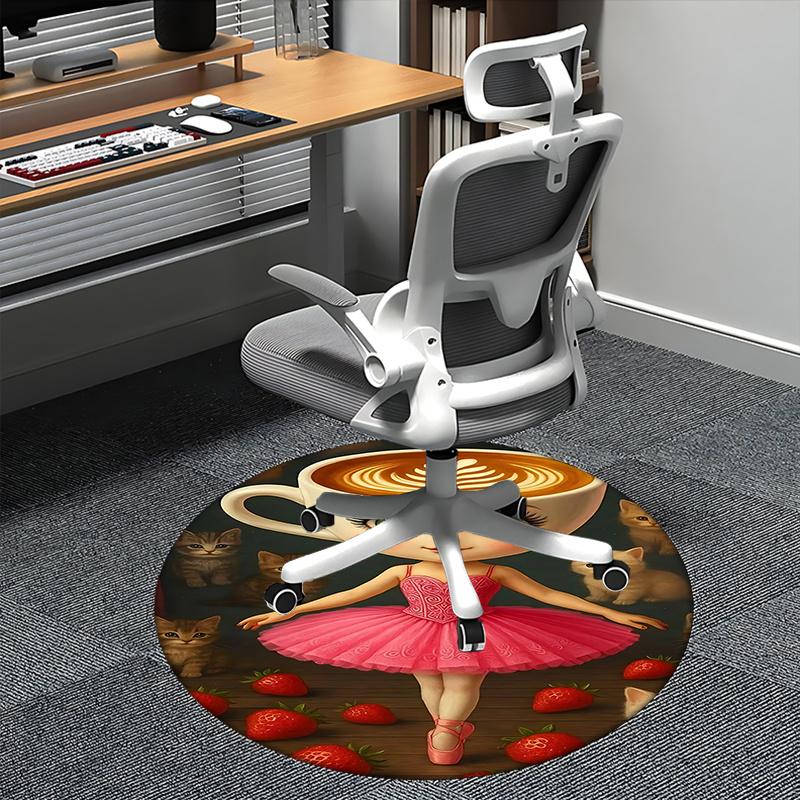 Charming Coffee Cup Ballerina Office Carpet Chair Mats, Cute Cat & Strawberry Decorative Rug for Home Office Living Room Bedroom Sofa Floor Decoratio 80cm by 80cm
Charming Coffee Cup Ballerina Office Carpet Chair Mats, Cute Cat & Strawberry Decorative Rug for Home Office Living Room Bedroom Sofa Floor Decoratio 80cm by 80cm