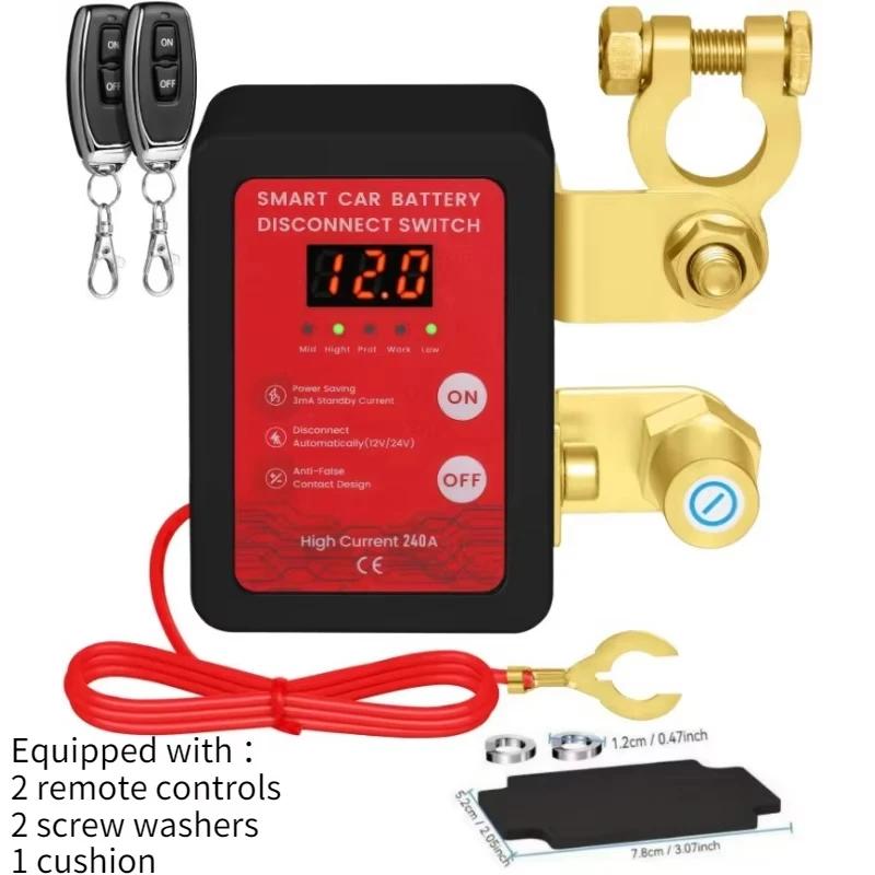 12V 240A Automatic Battery Disconnect Switch with Remote & LED Voltage Display, Anti Theft Car Kill Switch for Truck RV ATV Boat
12V 240A Automatic Battery Disconnect Switch with Remote & LED Voltage Display, Anti Theft Car Kill Switch for Truck RV ATV Boat