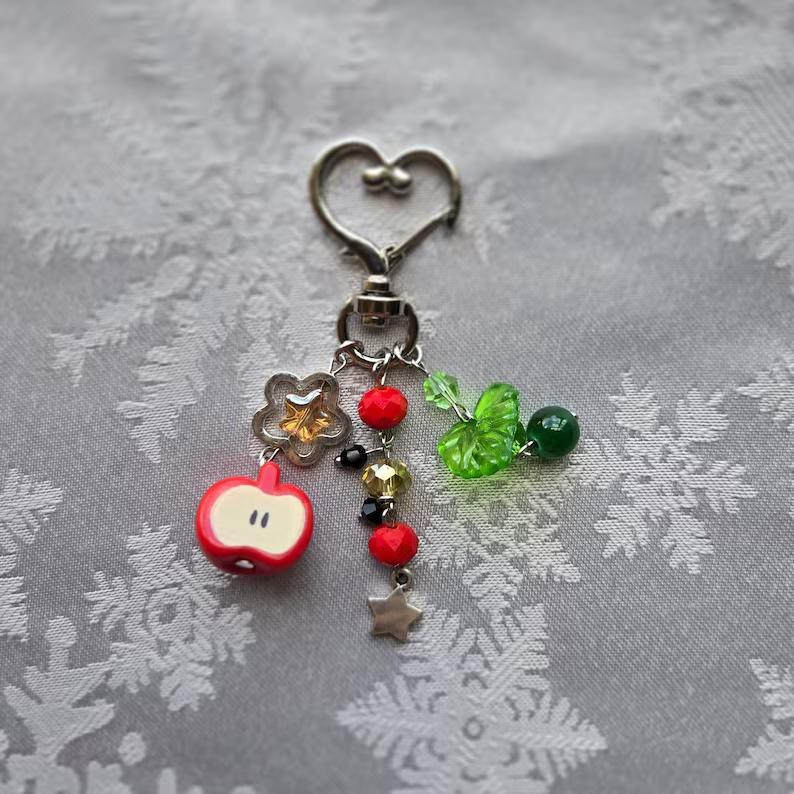 Apple Core Beaded Keychain : y2k fruit bag charm accessory
Apple Core Beaded Keychain : y2k fruit bag charm accessory