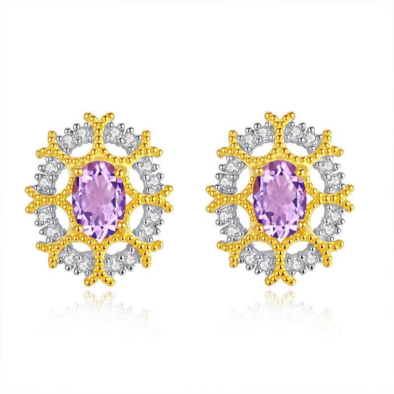 S925 sterling silver inlaid natural spar earrings women s two-color electroplating European and American cross-border luxury colored treasure earrings 925 silver
S925 sterling silver inlaid natural spar earrings women s two-color electroplating European and American cross-border luxury colored treasure earrings 925 silver