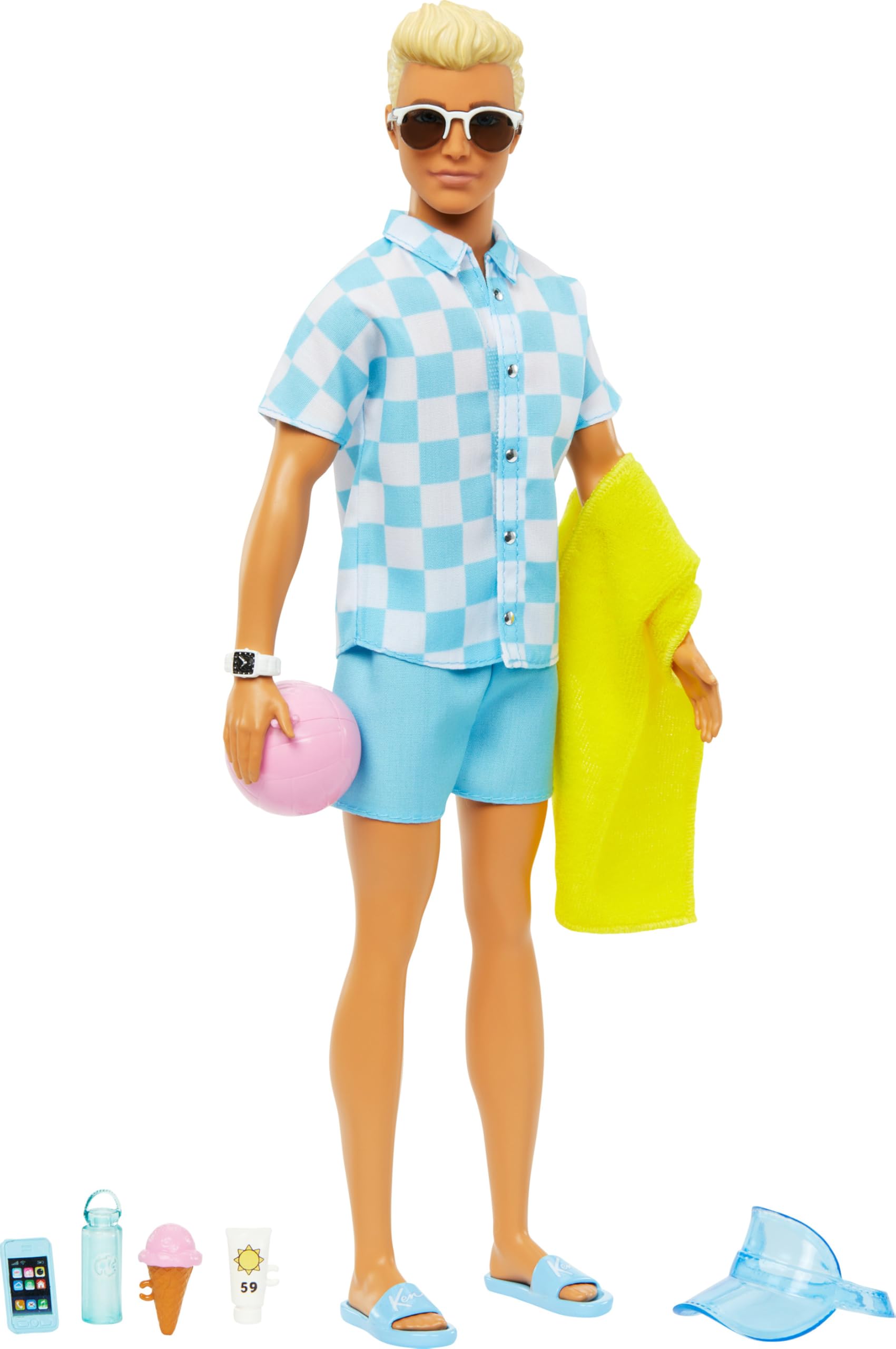 BARBIE Ken Blonde Puppe mit blauem Hemd und und Wasserball kreatives Kinder ab 3 HPL74 - Badehose, Strand-Accessoires für Spielen, für Jahren,
BARBIE Ken Blonde Puppe mit blauem Hemd und und Wasserball kreatives Kinder ab 3 HPL74 - Badehose, Strand-Accessoires für Spielen, für Jahren,