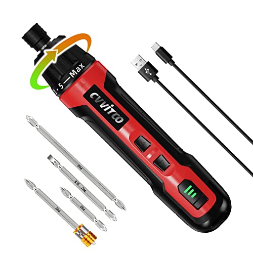 CVVITOO 3.6V Cordless Electric Screwdriver: 6N.m Adjustable Torque Mini Rechargeable Cordless Screwdriver with Type-C, Ideal for Home DIY, Everyday As
CVVITOO 3.6V Cordless Electric Screwdriver: 6N.m Adjustable Torque Mini Rechargeable Cordless Screwdriver with Type-C, Ideal for Home DIY, Everyday As