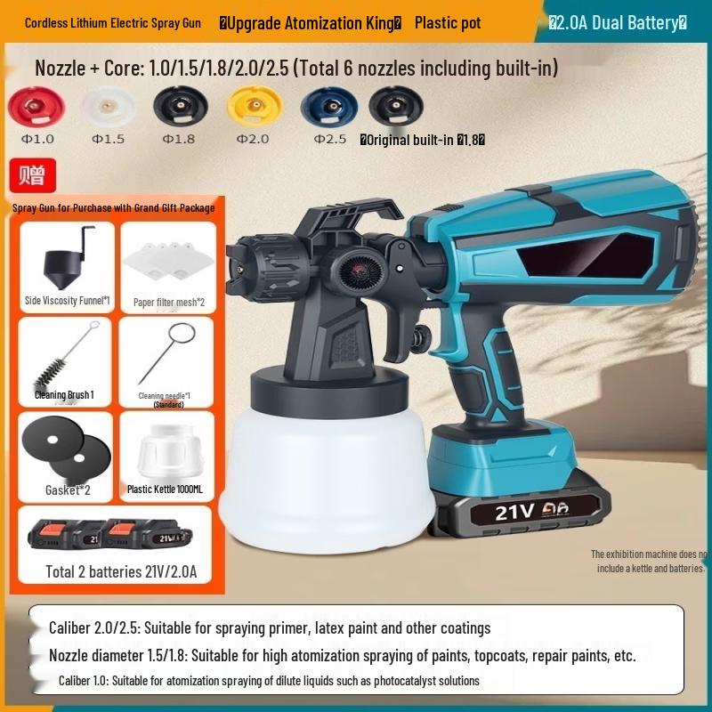 SHEYUE Cordless Electric Paint Spray Gun CN plug (adapter included)
SHEYUE Cordless Electric Paint Spray Gun CN plug (adapter included)