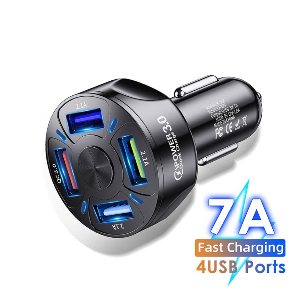Автоадаптер, универсальный смартфон, 4-портовое USB-автомобильное зарядное устройство, светодиодный дисплей, быстрая зарядка
Автоадаптер, универсальный смартфон, 4-портовое USB-автомобильное зарядное устройство, светодиодный дисплей, быстрая зарядка