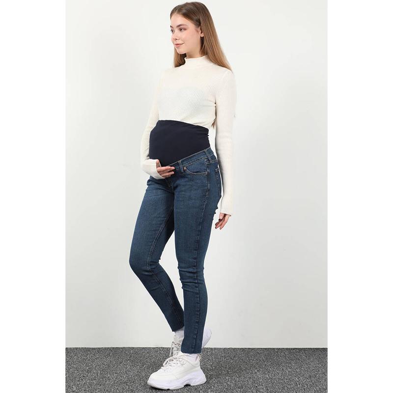 Женские джинсы скинни с высокой талией и вырезами для беременных темно-синего цвета
Женские джинсы скинни с высокой талией и вырезами для беременных темно-синего цвета