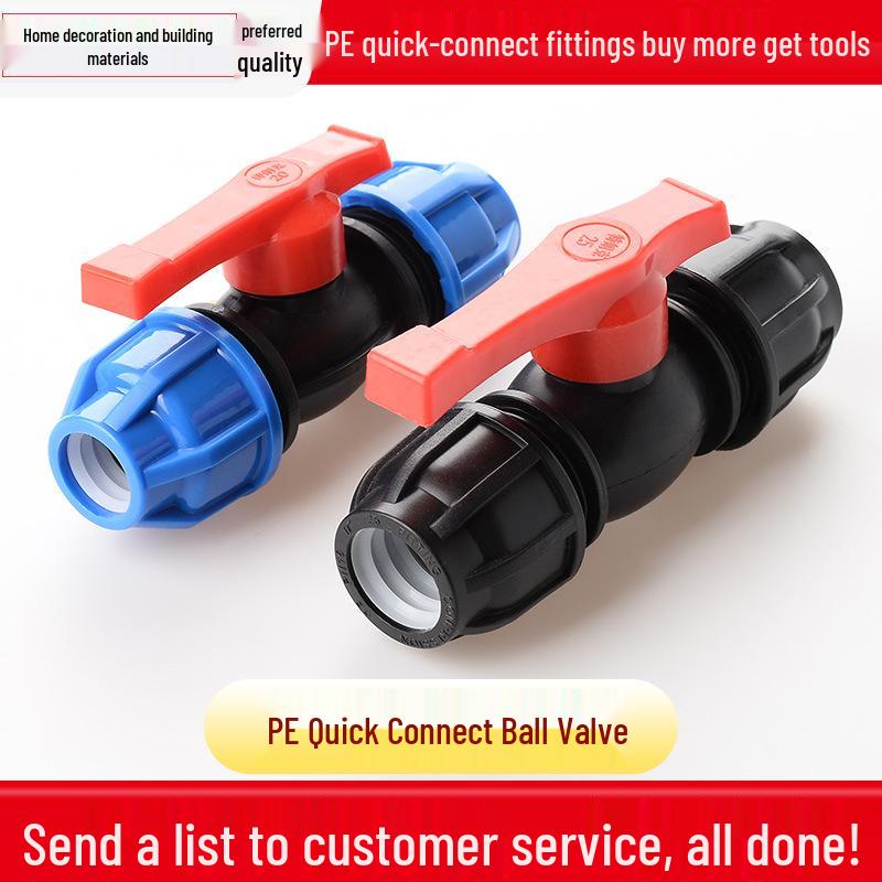 PE Ball Valve Quick Connector - Emergency Repair Valve for 20/25/32 Plumbing Fittings (Tap Water Pipe Accessories)
PE Ball Valve Quick Connector - Emergency Repair Valve for 20/25/32 Plumbing Fittings (Tap Water Pipe Accessories)