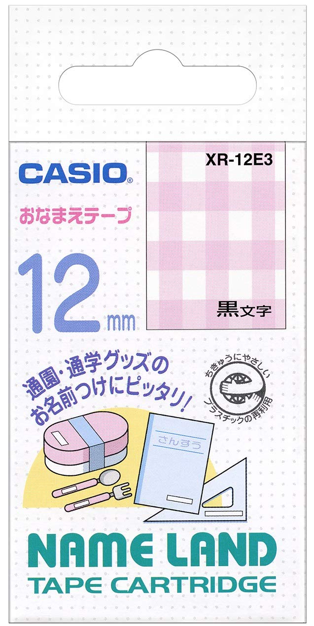 Casio Label Printer Name Land Name Tape 12mm Check XR-12E3
Casio Label Printer Name Land Name Tape 12mm Check XR-12E3