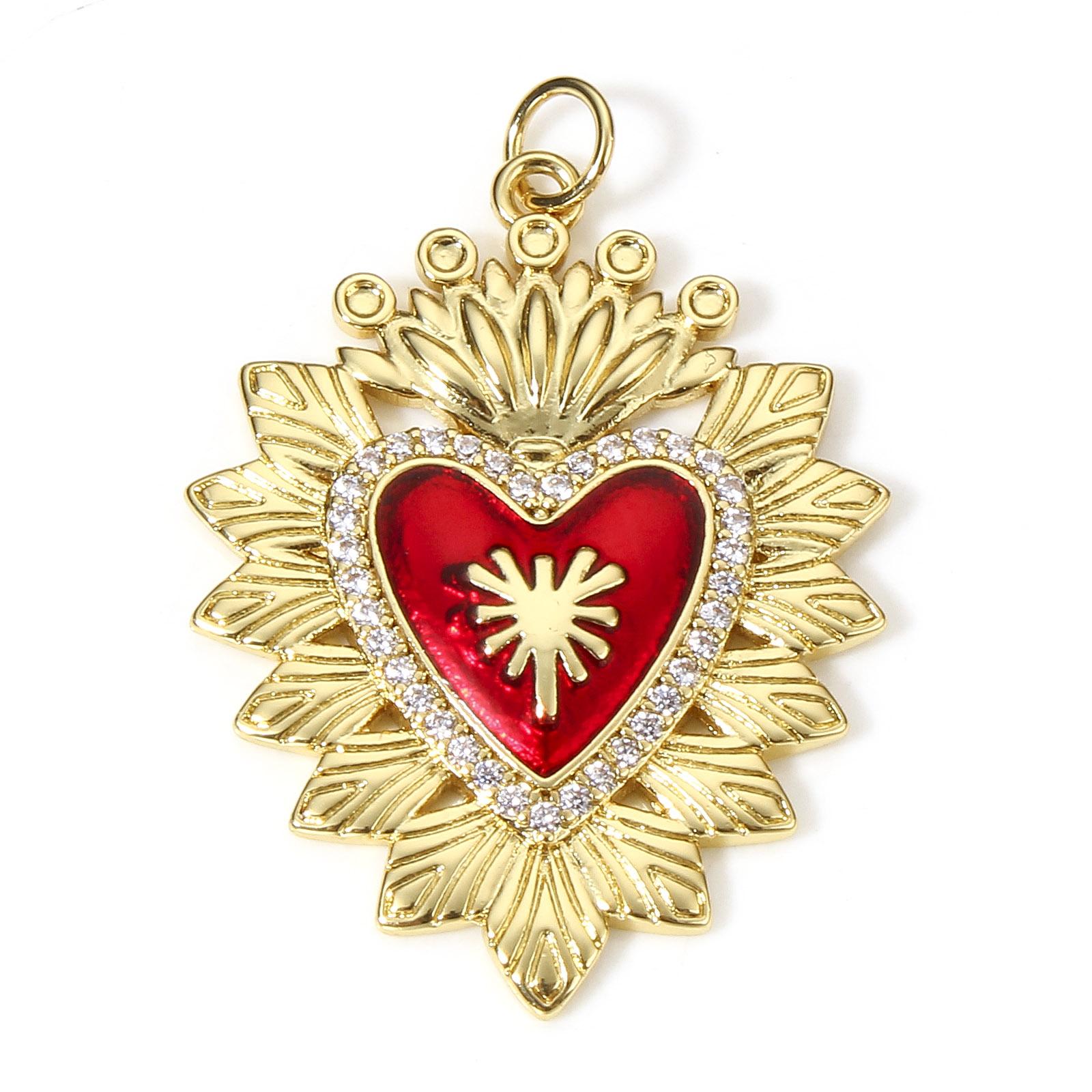1 Piece Classic Red Religious Heart Charms For Jewelry Making Gold Color Ex Voto Pendants Clear Cubic Zirconia Necklace DIY
1 Piece Classic Red Religious Heart Charms For Jewelry Making Gold Color Ex Voto Pendants Clear Cubic Zirconia Necklace DIY