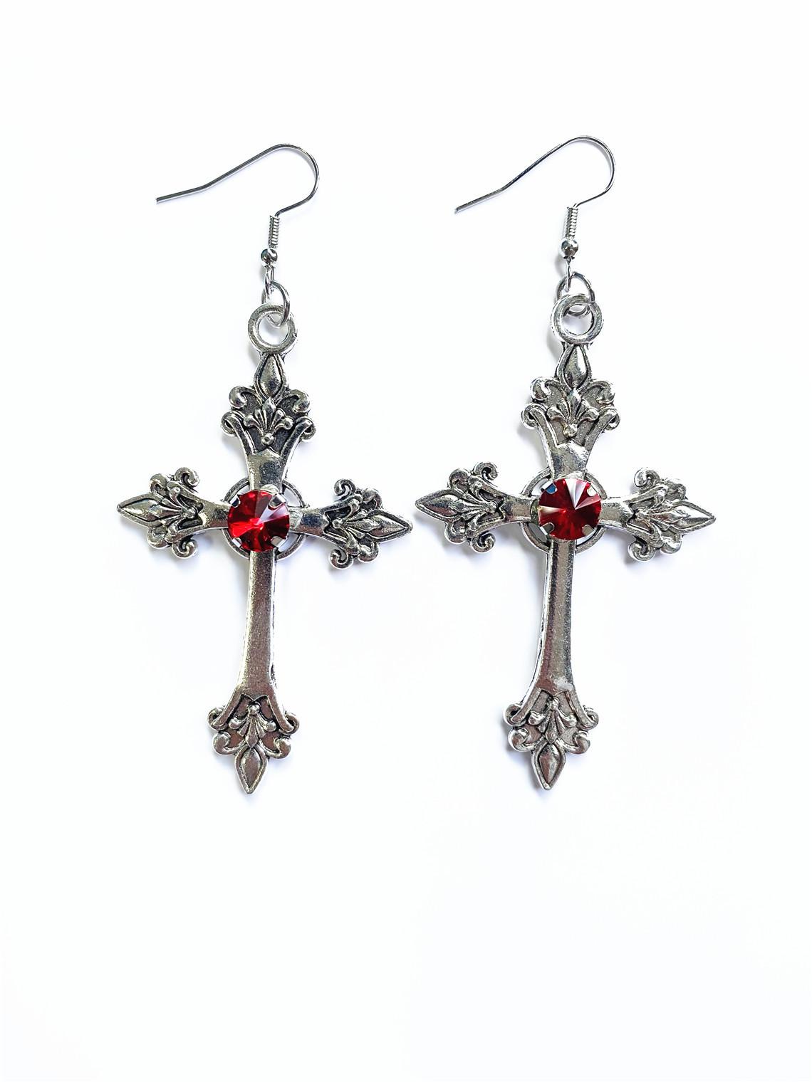 Fashion Personality Silver Color Large Cross Relief Crystal Dangle Earrings for Women Men Gothic Punk Jewelry Accessories Gifts
Fashion Personality Silver Color Large Cross Relief Crystal Dangle Earrings for Women Men Gothic Punk Jewelry Accessories Gifts