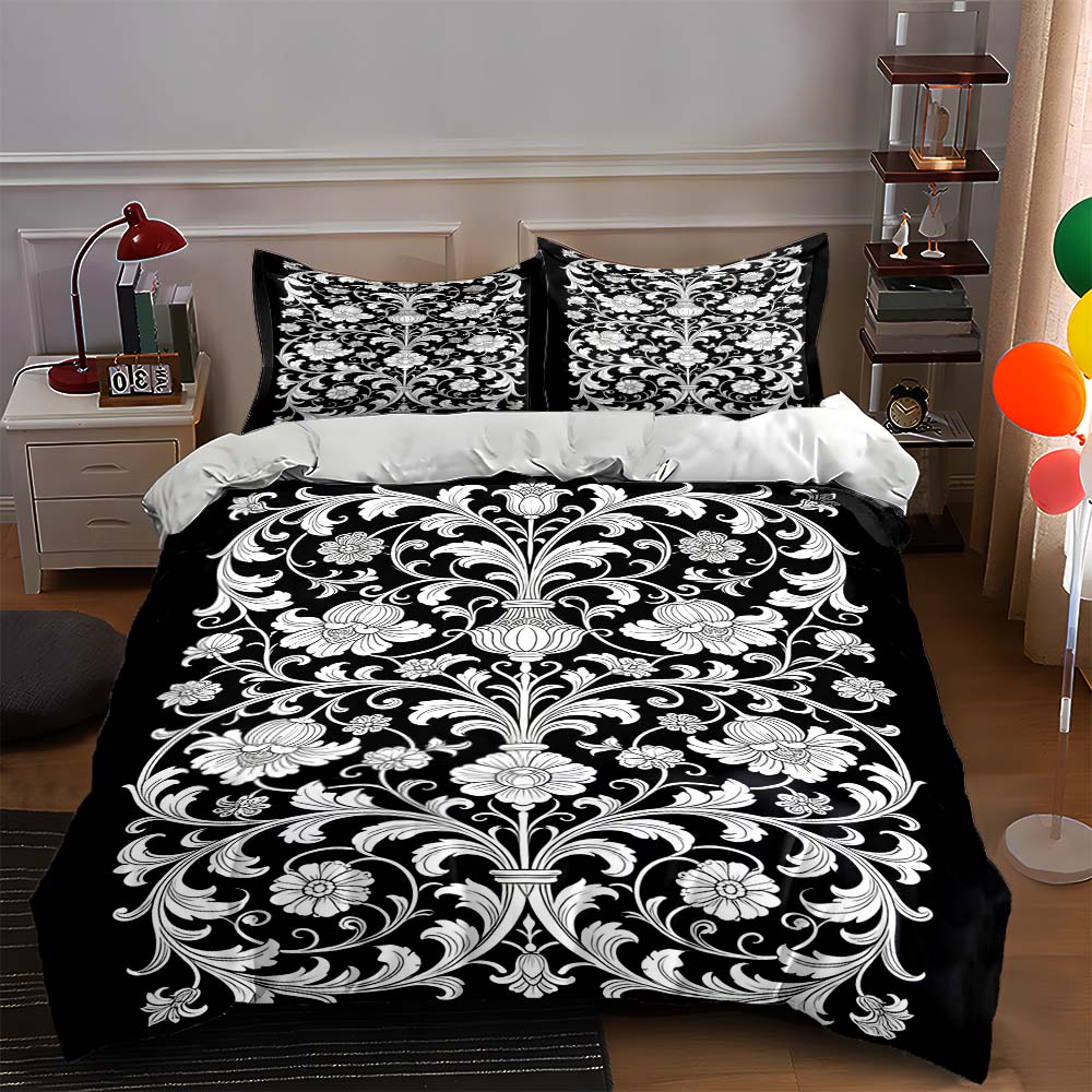 Floral, symmetrical, ornamental. Bedding Duvet cover sets Duvet covers Pillowcases gifts (1 * Duvet Cover 2 * Pillowcases, without duvet insert) 135x200cm
Floral, symmetrical, ornamental. Bedding Duvet cover sets Duvet covers Pillowcases gifts (1 * Duvet Cover 2 * Pillowcases, without duvet insert) 135x200cm
