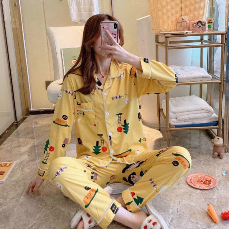 Middle-Aged Mom Long Sleeve Pajamas - Green Plant Series Cardigan, Loose Plus Size Home Set for Women, Spring/Autumn. Extra Large
Middle-Aged Mom Long Sleeve Pajamas - Green Plant Series Cardigan, Loose Plus Size Home Set for Women, Spring/Autumn. Extra Large