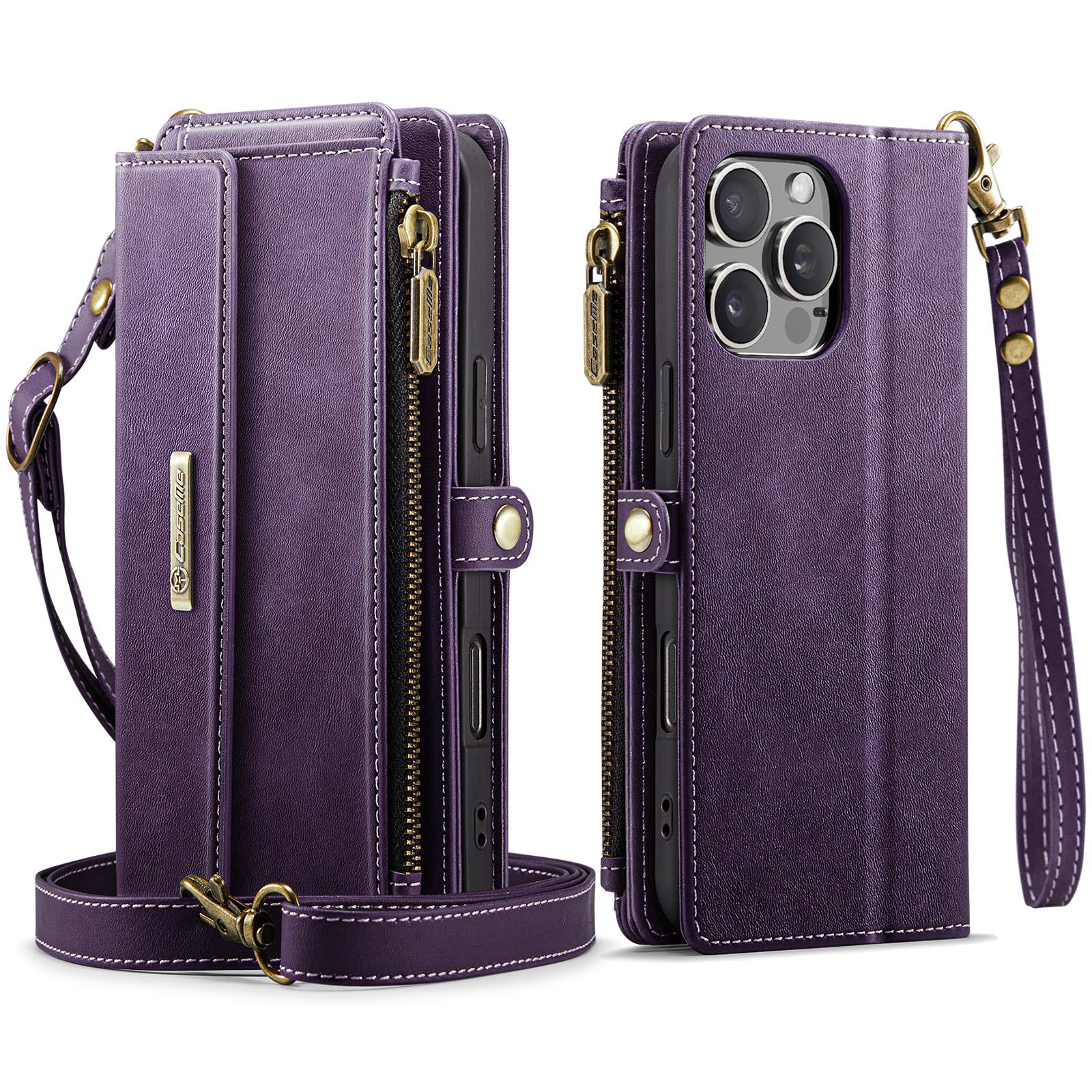 For iPhone 12 Pro Max 6.7 inch Case CASEME C39 RFID Blocking Zipper Wallet Stand Leather Cover with Strap Purple
For iPhone 12 Pro Max 6.7 inch Case CASEME C39 RFID Blocking Zipper Wallet Stand Leather Cover with Strap Purple