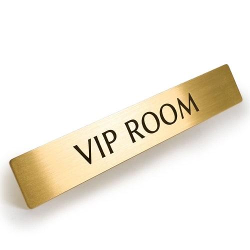 Black Box Buzz Brass Door Plate VIP ROOM 12cm x 2cm
Black Box Buzz Brass Door Plate VIP ROOM 12cm x 2cm