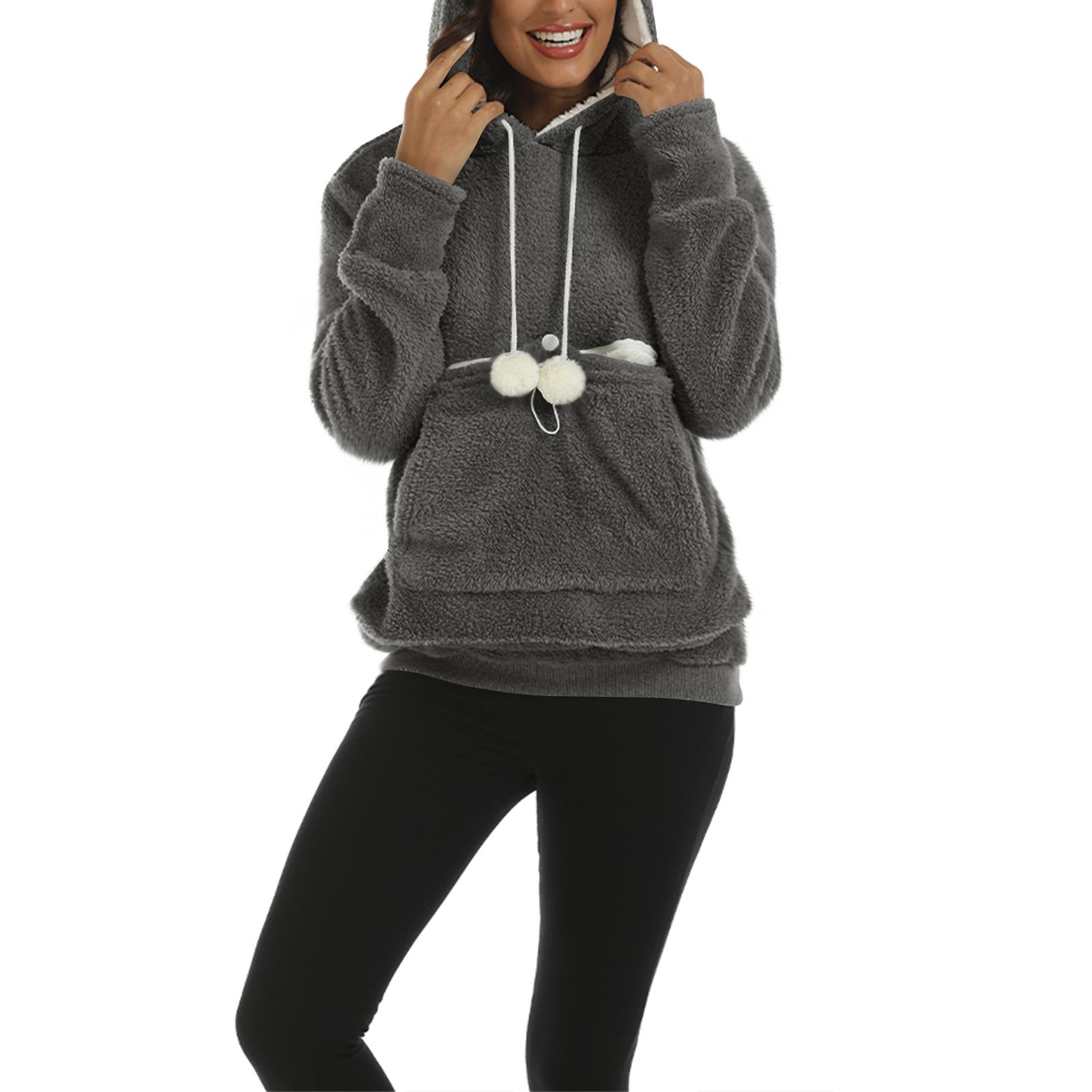 Женский модный повседневный топ однотонный с длинным рукавом худи с карманом для питомца M
Женский модный повседневный топ однотонный с длинным рукавом худи с карманом для питомца M