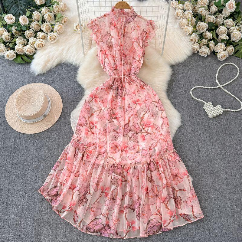 French Style Retro Elegant Fancy Floral Dress Women s Summer New Arrival Tight Waist Slimming Flounce Chiffon Dress Foundation Print All yards
French Style Retro Elegant Fancy Floral Dress Women s Summer New Arrival Tight Waist Slimming Flounce Chiffon Dress Foundation Print All yards