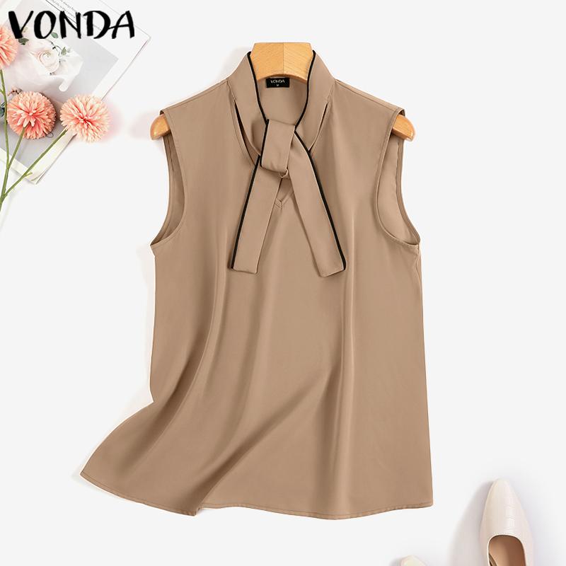 VONDA Летние женские однотонные топы с v-образным вырезом и завязками на воротнике
VONDA Летние женские однотонные топы с v-образным вырезом и завязками на воротнике