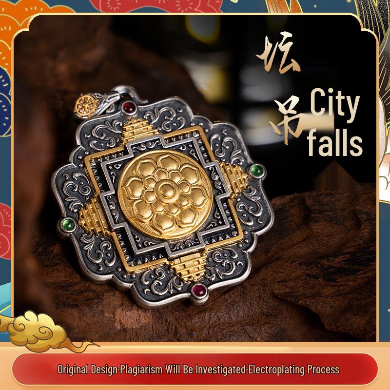 Tibetan Vintage Ethnic S925 Silver Gold-Plated Mandala Pendant with Colorful Gemstones 925 Silver
Tibetan Vintage Ethnic S925 Silver Gold-Plated Mandala Pendant with Colorful Gemstones 925 Silver