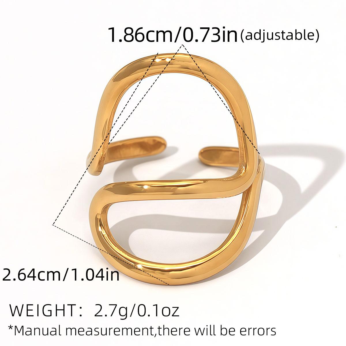 316L Stainless Steel Geometric Hollow Line Rings Metal Texture Waterproof Daily Simple Stylish 18K Gold Plated Zircon for Women resizable
316L Stainless Steel Geometric Hollow Line Rings Metal Texture Waterproof Daily Simple Stylish 18K Gold Plated Zircon for Women resizable