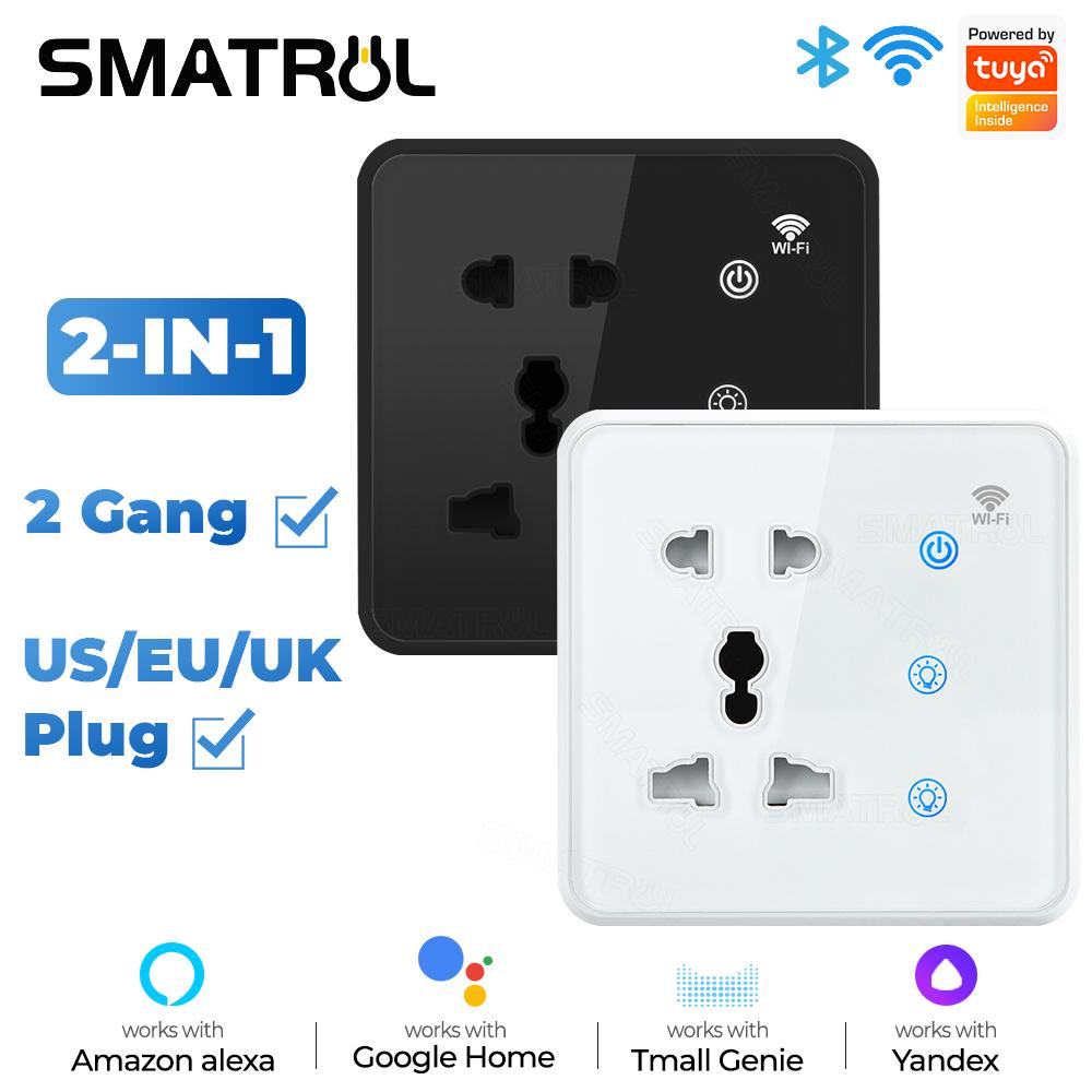 Tuya Wi-Fi настенная умная розетка 2-клавишный переключатель света Touch Us EU UK Plug закаленное стекло синхронизация электрическое приложение для Google Home Alexa
Tuya Wi-Fi настенная умная розетка 2-клавишный переключатель света Touch Us EU UK Plug закаленное стекло синхронизация электрическое приложение для Google Home Alexa