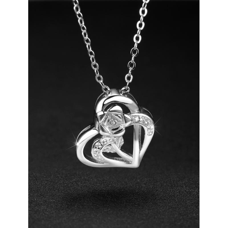 Double love rose necklace, temperament fashion commuting gift платиновый
Double love rose necklace, temperament fashion commuting gift платиновый