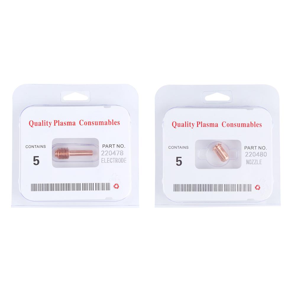 Plasma Electrode Plasma Torch Nozzle 220478 Electrode 220480 Nozzle Tips Consumables for MAX30Plasma Cutter Torch
Plasma Electrode Plasma Torch Nozzle 220478 Electrode 220480 Nozzle Tips Consumables for MAX30Plasma Cutter Torch