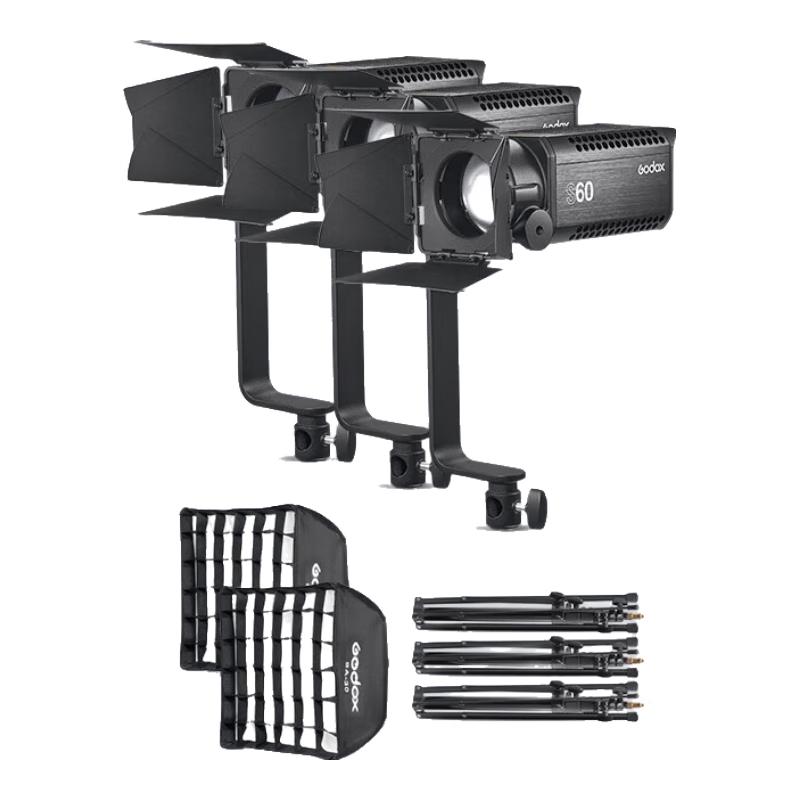 Godox S60 Series Focusable LED Video Spotlight Kit Three-Light Daylight Kit
Godox S60 Series Focusable LED Video Spotlight Kit Three-Light Daylight Kit