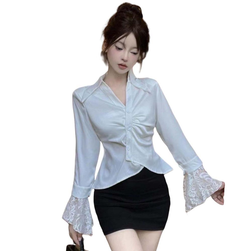 Short Slim Fit Korean Style Blouse Lace Clothing Sleeves Slim Buttons Shirts Girls Gift M
Short Slim Fit Korean Style Blouse Lace Clothing Sleeves Slim Buttons Shirts Girls Gift M
