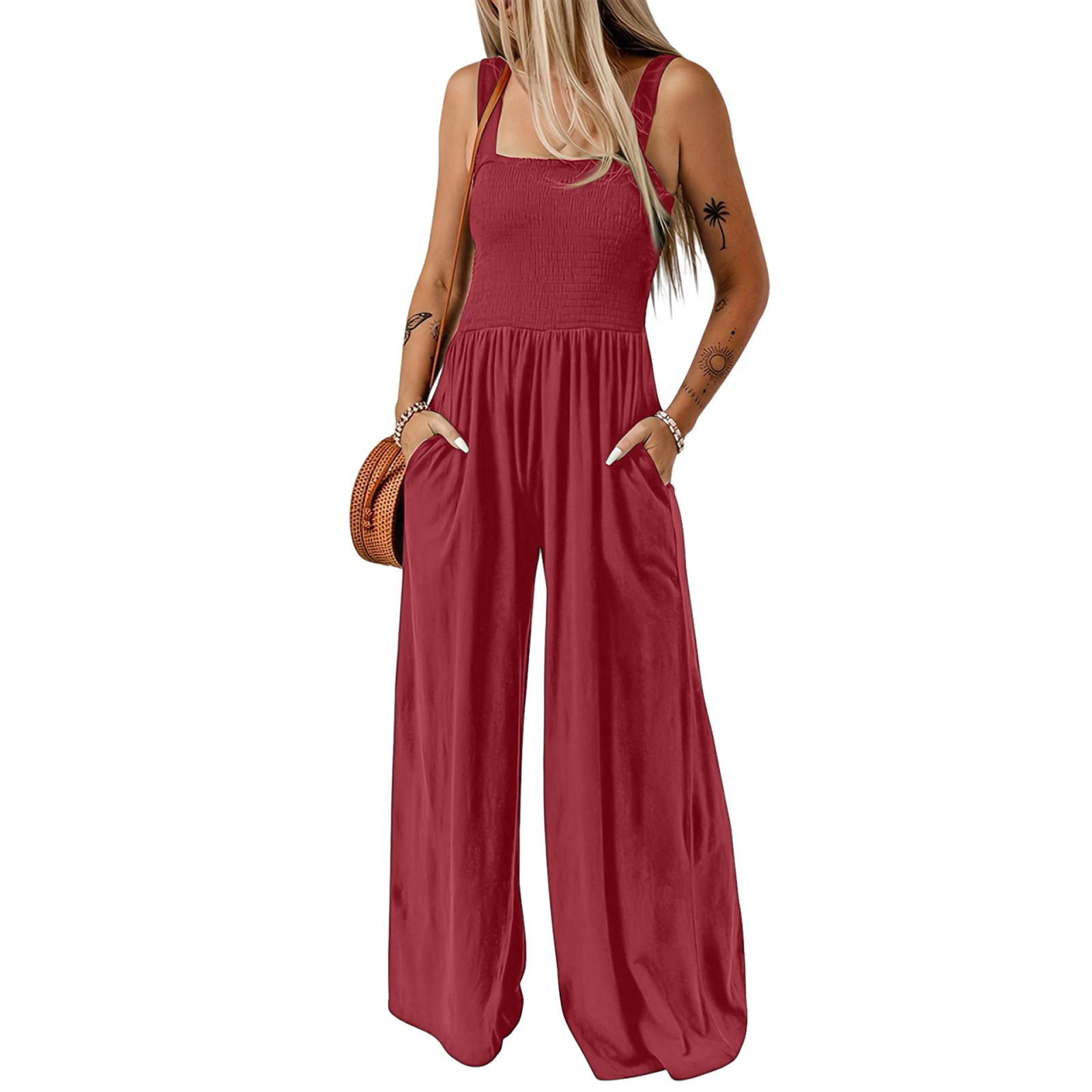 Women’s Sleeveless Wide Leg Jumpsuit with Square Neck and Pockets Loose Fit Casual Long Romper for Everyday Wear XL червоний
Women’s Sleeveless Wide Leg Jumpsuit with Square Neck and Pockets Loose Fit Casual Long Romper for Everyday Wear XL червоний