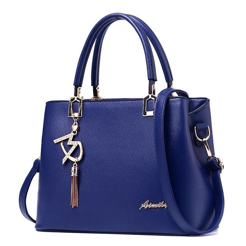 Женская сумка 2023, модная ручная сумка большой вместимости, простая сумка через плечо для матери среднего возраста One size темно-синий